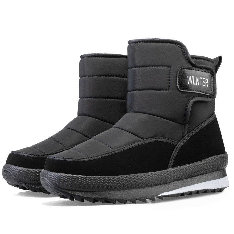 2024 New Winter Plush Anti-Slip Snow Boots Large Size Warm High Top Outdoor Thick Sole Light Black Casual Winter Shoes for Men