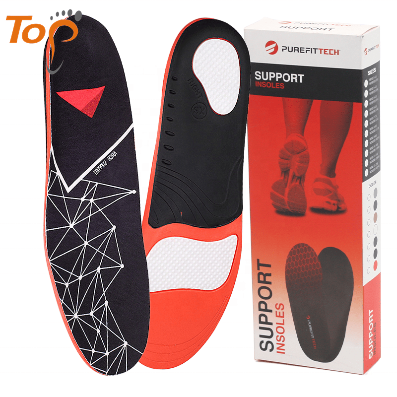 Printed Logo Sports Shoes Flat Feet Plantar Fasciitis Orthotics Arch Support Insole
