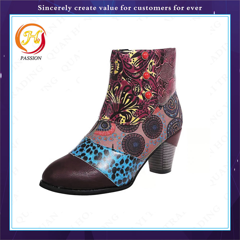 Occident Women Shoes Fashion Boots Chunky Heel Booties Women Ankle Boots Ladies Winter Shoes