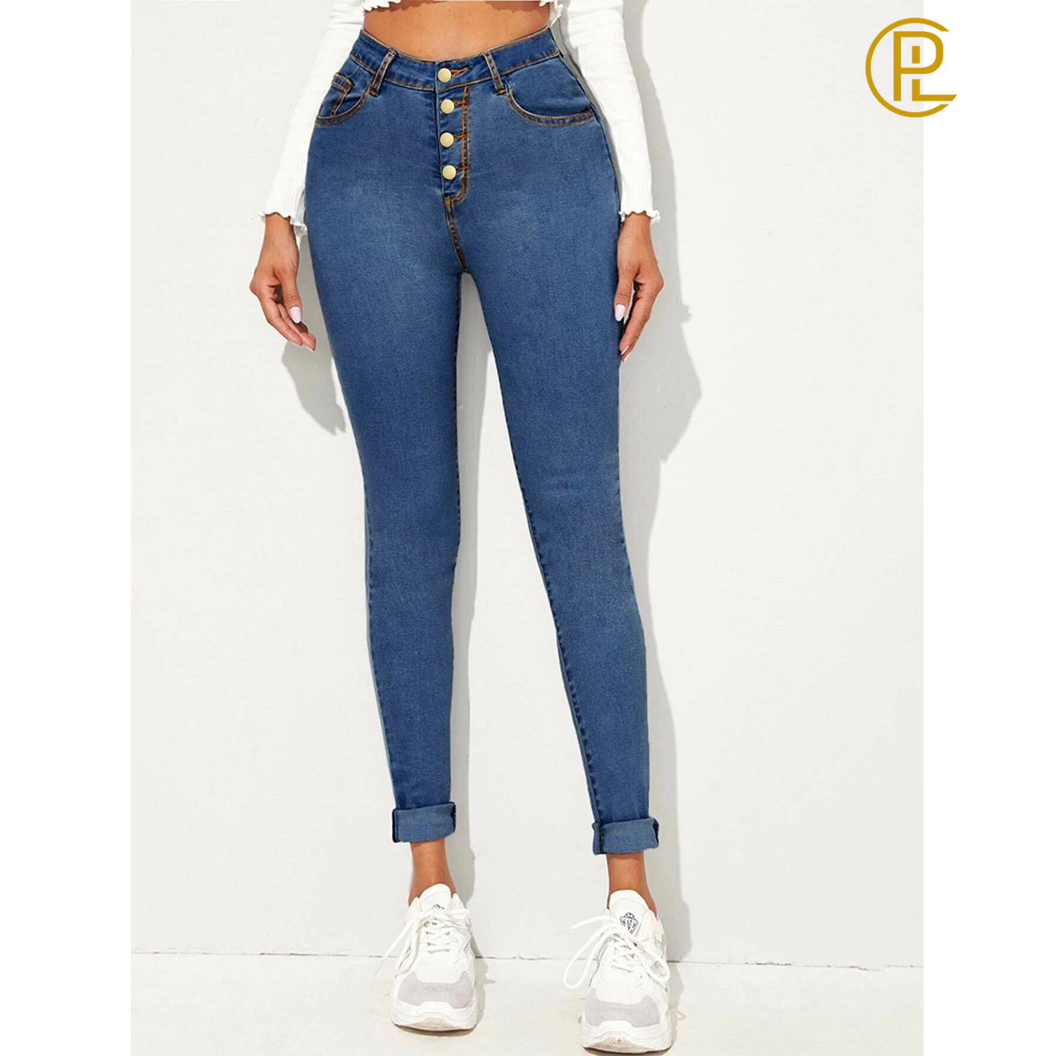 Four Colors 2020 Summer Fashion Button Skinny Sexy Jeans