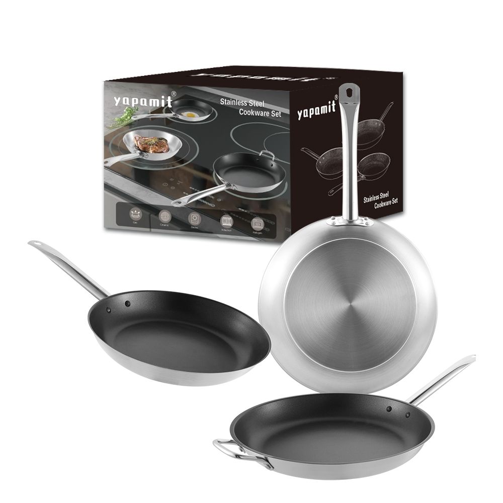 Jiangmen Xinhaohui Factory Tool Set Stainless Steel Non Stick Frying Pan Chef