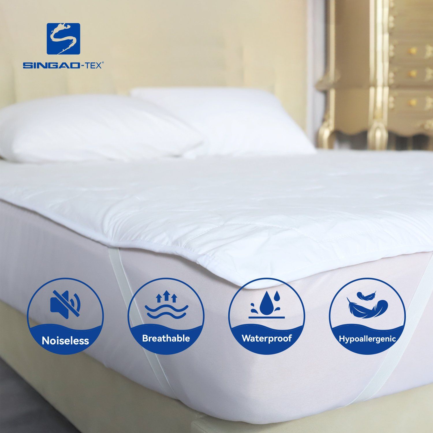 Wholesale Cheap High Quality Deep Pocket Waterproof Woven Mattress Cover Topper Washable