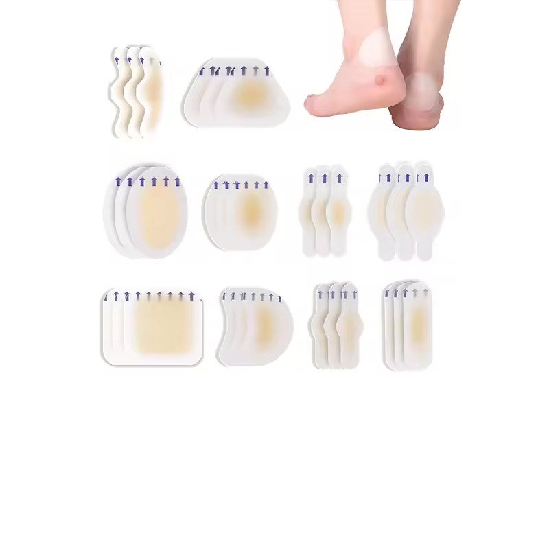 Sports Comfort Adhesive Blister Pads Foot Patches Hydrocolloid Heel Liner Pain Relief Plaster Gel Heel Protector Shoes Insoles