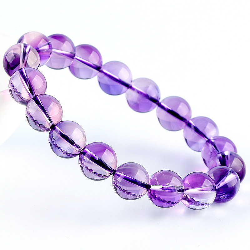 Healing Artisan Jewelry Round Bolivia Purple Quartz Chakra Crystal Amethyst Beaded Bracelet