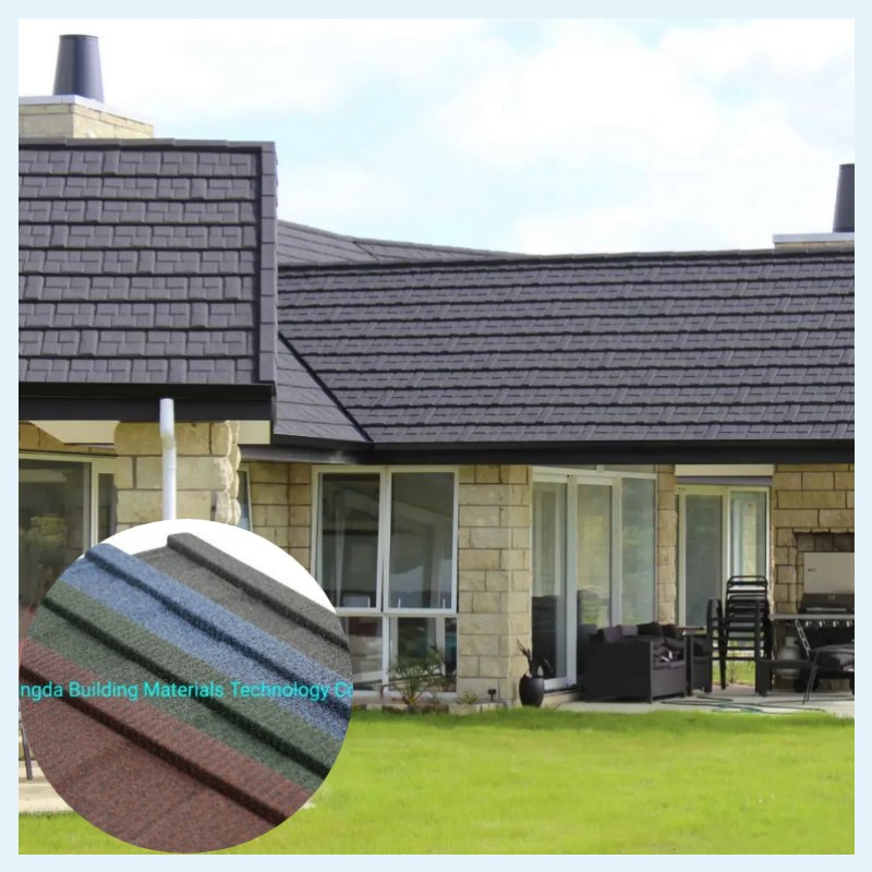 China Factory Direct Whosale Galvalume Roofing Sheet Stone Coated Metal Roof Tiles for Africa House Project