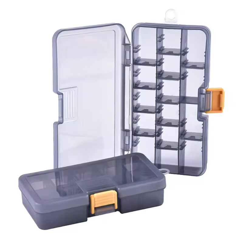 2 Size High Quality Fishing Gear Plastic Fishing Lure Hook Accessories Tackle Tool Box