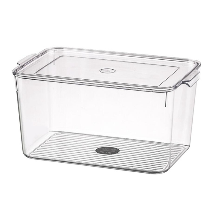 Fridge Storage Tub with Lid Stackable Organization Bin for Kitchen Pantry