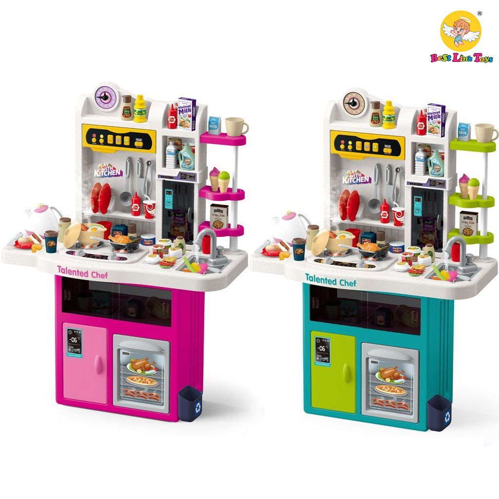 Funny Home Chef Game 110 PCS Musical Kitchen Table Toy with Light and Water Function Pretend Play House Kids Toy 2025 Best Seller