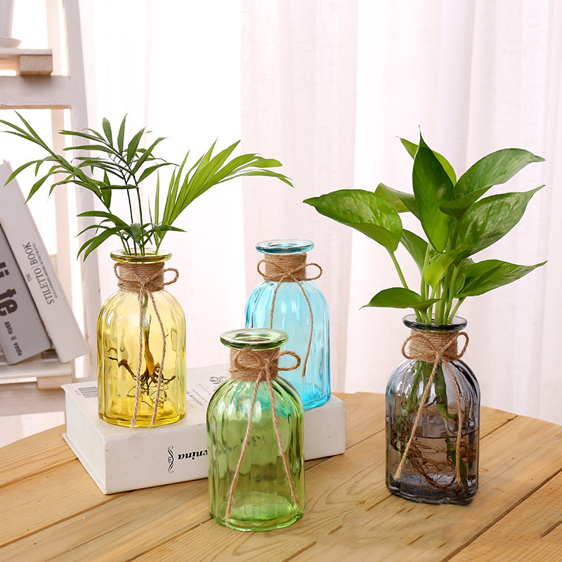 Centerpiece Decorative Colored Clear Glass Flower Vase