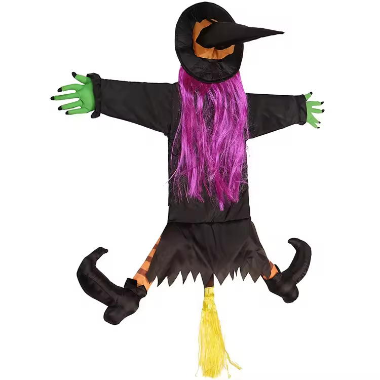 Hot Selling Halloween Decoration Crashed Witch Props Funny Witch Hanging From Tree