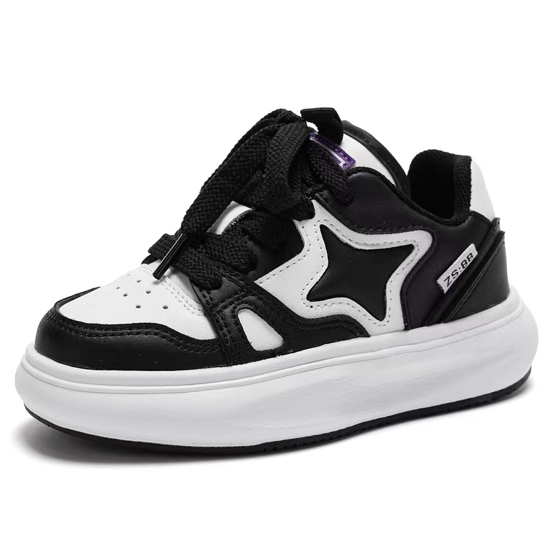 Factory Wholesale Genuine Leather Walking Style Kid's Sneakers Flat Casual Shoes for Children