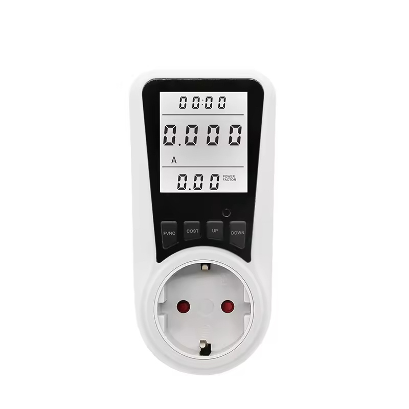 EU Plug Digital Wattmeter AC Energy Socket Electricity Usage Monitor Socket Kilowatt Wattage Back White Light Power Meter
