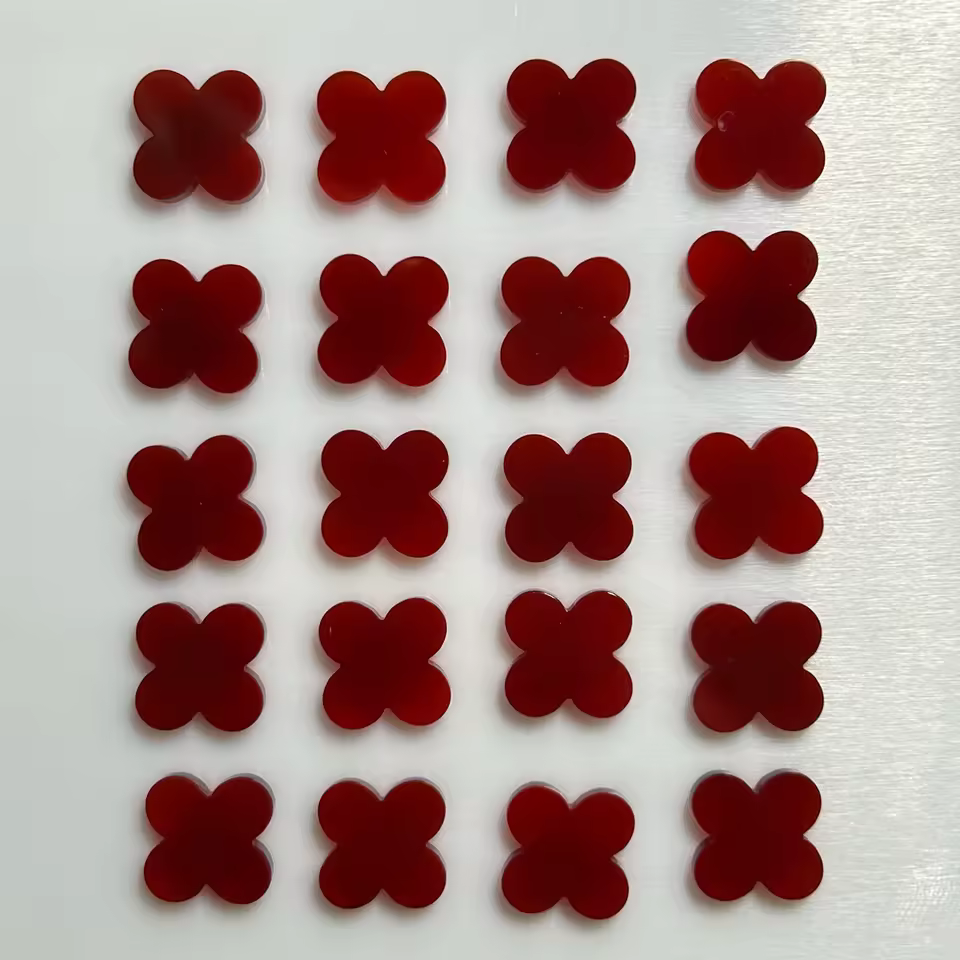 Wuzhou Gems Factory Fast Shipping 8mm-23mm Four Clover Leaf Gems Natural Agate Shell Tiger Eyes Turquoise Stone For Pendant