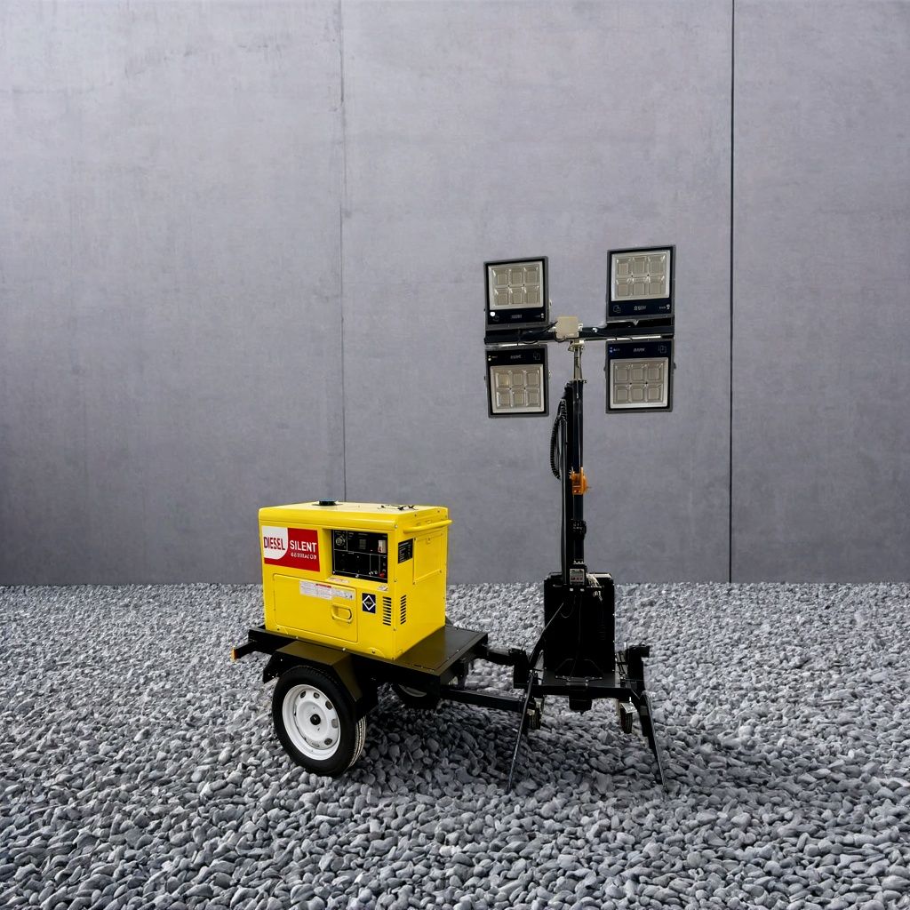 Outdoor Lighting LED Floodlight Kit Soundproof Generator Diesel Portable Mobile Tower ODM
