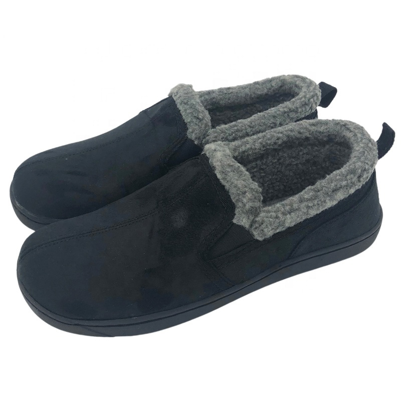 OEM Warm Thermal Blue Plush Fluffy Fur Fuzzy Flat Men Loafer Shoes Bean Shoes