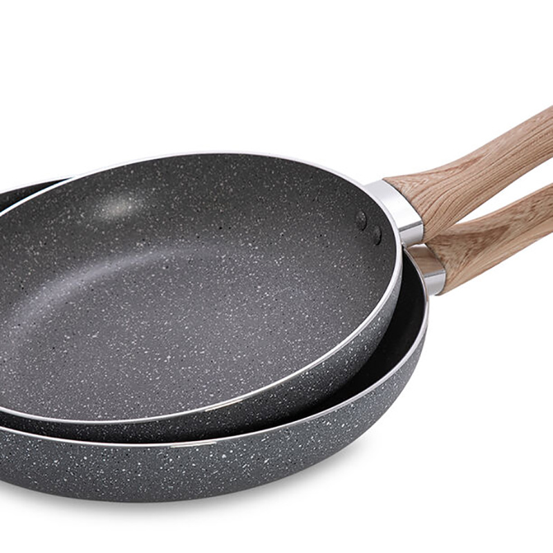 2PCS Nonstick Marble Roasting Pans Set Fry Pan Nonstick Marble Stone Frying Pan Non Stick Granite Kitchenware Cooking Skillet Bakeware Steak Grill Pan