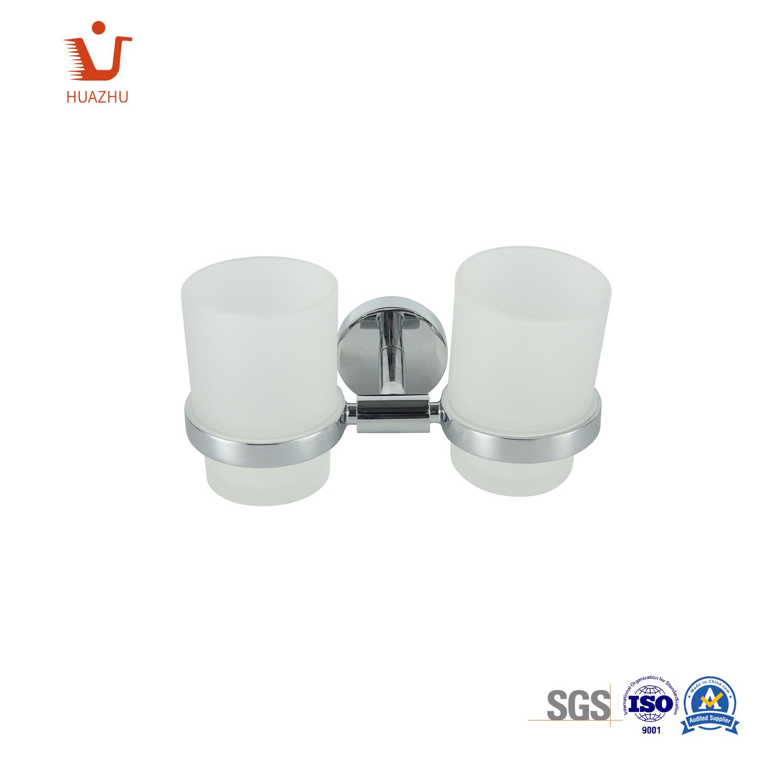 Wall Mounted Different Finish Different Material Toothbrush Holder Customize Zamak Zinc Alloy 304 Stainless Steel Single or Double Cup Tumbler Holder