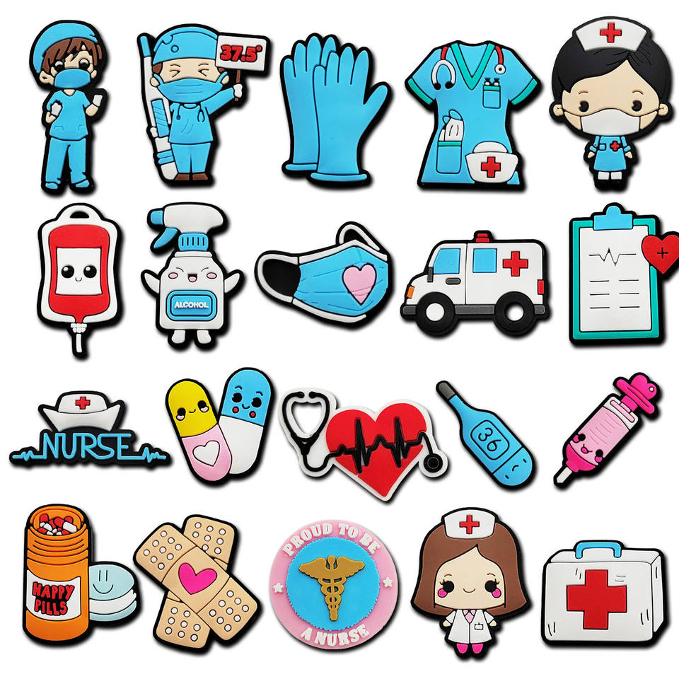 Nursing Accessories Wholesale Shoes Charms Cute Doctor Nurse Accessories Medical Accessories for Hospital Nurse Doctor Shoes