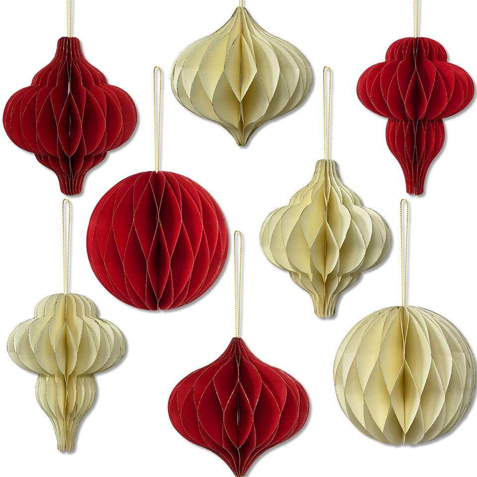 OEM Premium Reusable Christmas Paper Decorations Honeycomb Paper Indoor Xmas Tree Home Decor for Christmas Decorations