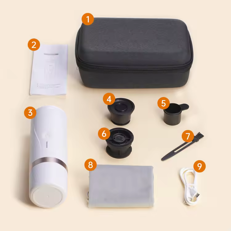 Pcm01 Fashion White Color Commercial Fully Automatic Small Portable Coffee Machine For Home Travel Gift Odm New Year Gift Ideas