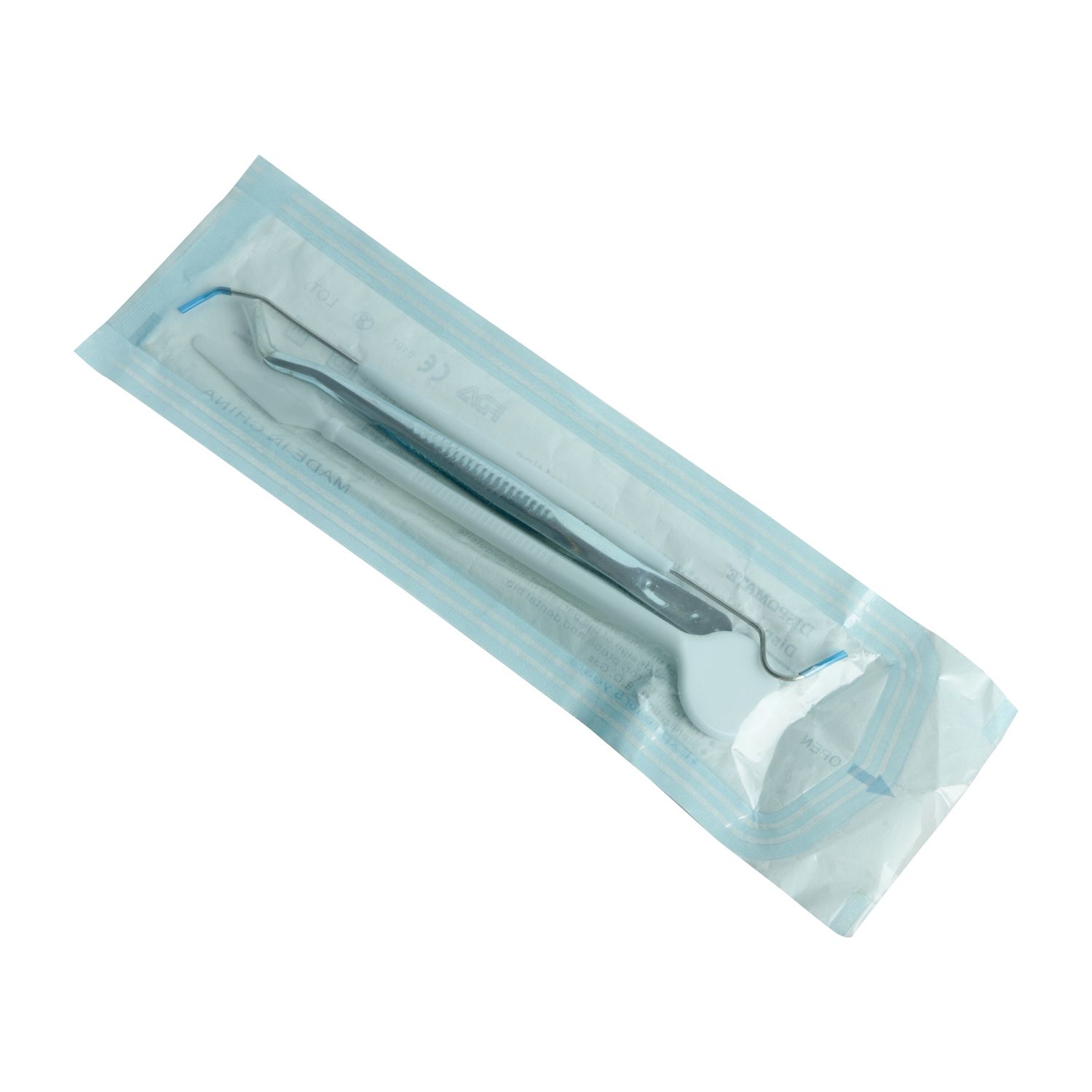 Dental Instrument Disposable Dental Examination Kit Exam 3 in 1 with Probe Tweezer Mirror