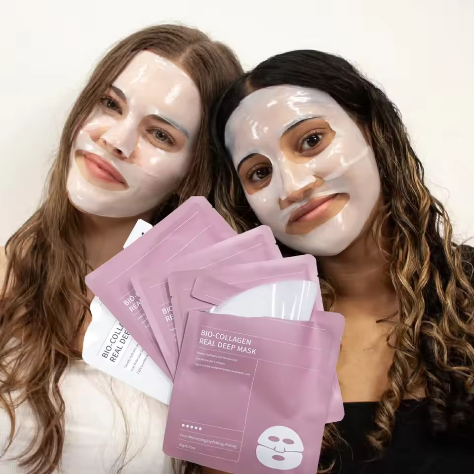 Hot Sale Korean Bio-collagen Face Mask Organic Sheet Mask With Hyaluronic Acid Deeply Moisturising Nourishing Collagen Face Mask