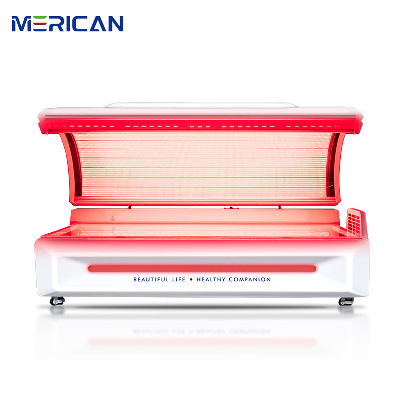 Merican 5-Wave Length Infrared LED Red Light Therapy Bed Stylish Photon Machine for Full Body Equipment Home Use Beauty