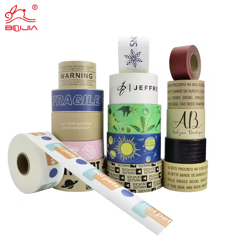 Hot Sell Brown Kraft Paper Tape Custom Printed Gummed Kraft Paper Packing Tape With Logo