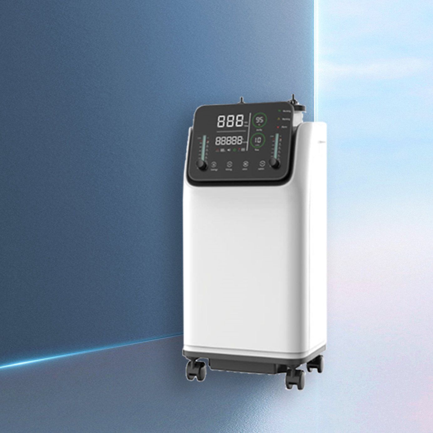 Physical Treatment Equipment 1-10L Adjustable Dual Flow Oxygen Concentrator with Nebulizer, Remote Control, Stable Oxygenate for 48 Hours Home and Hospital Use