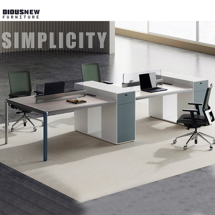 Hot Product Modern Office Furniture 2 Seat / 4 Seat Modular Steel Workstation With Table Screen Portable Laptop Table