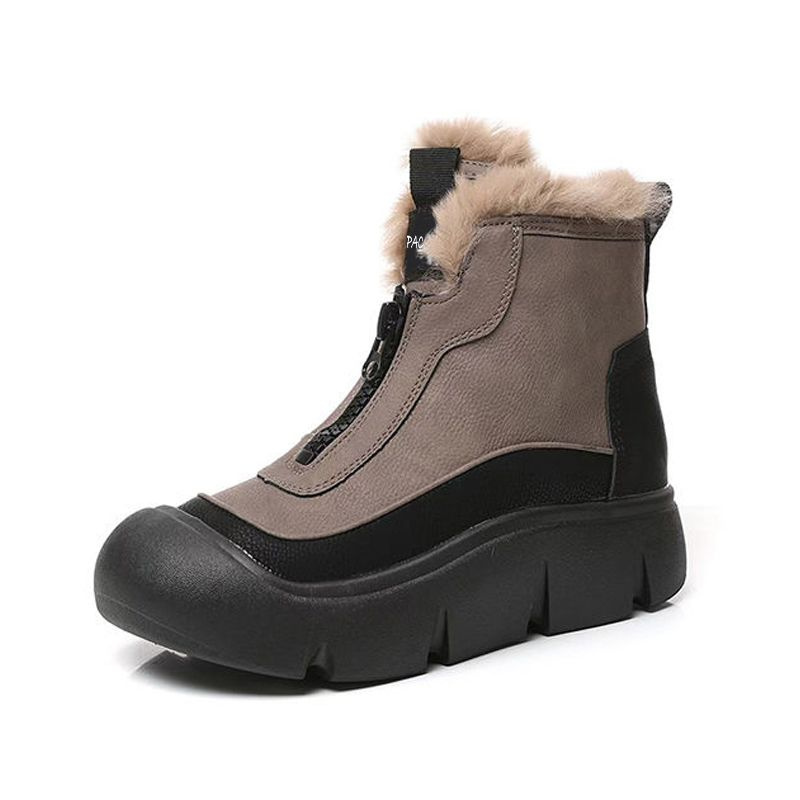Fashion High Top Fur Warm Lady Snow Shoes Zipper Ankle Winter Boots