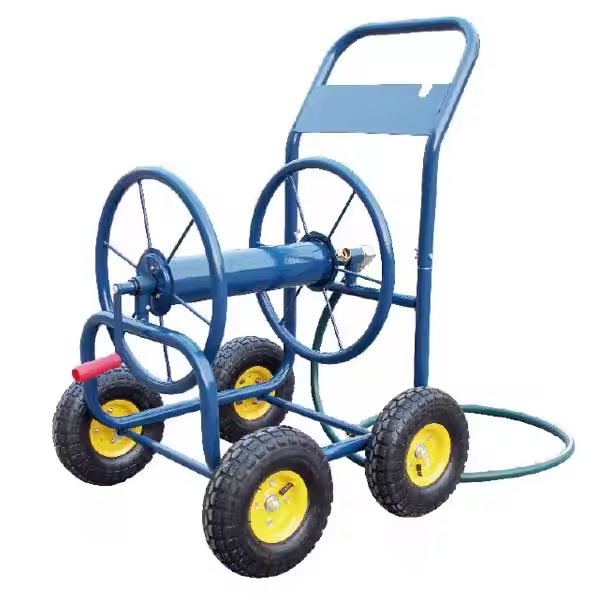 Factory Direct Sales Of Heavy-duty Metal 4-wheel Garden Irrigation Hose Reel Cart