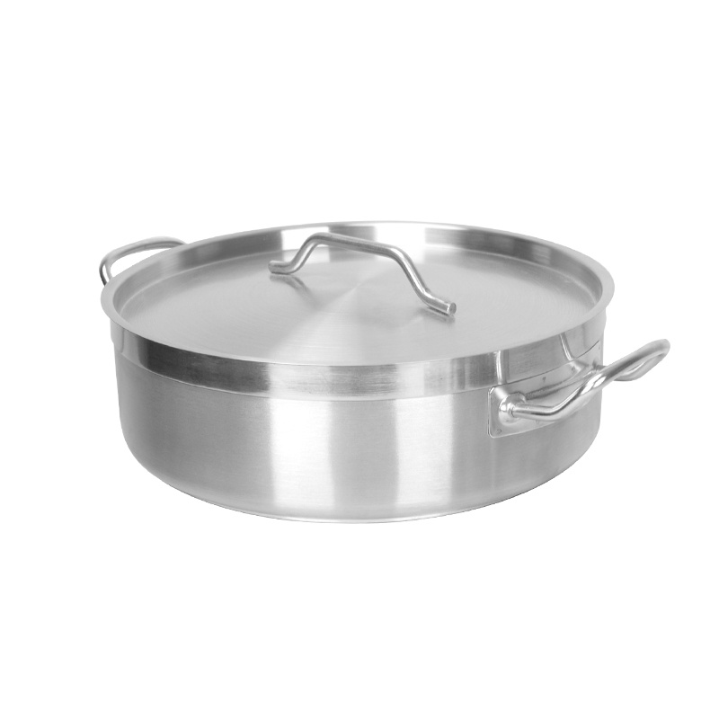 Stylish Design Short Depth Stainless Steel Casserole Pot Compound Bottom Induction