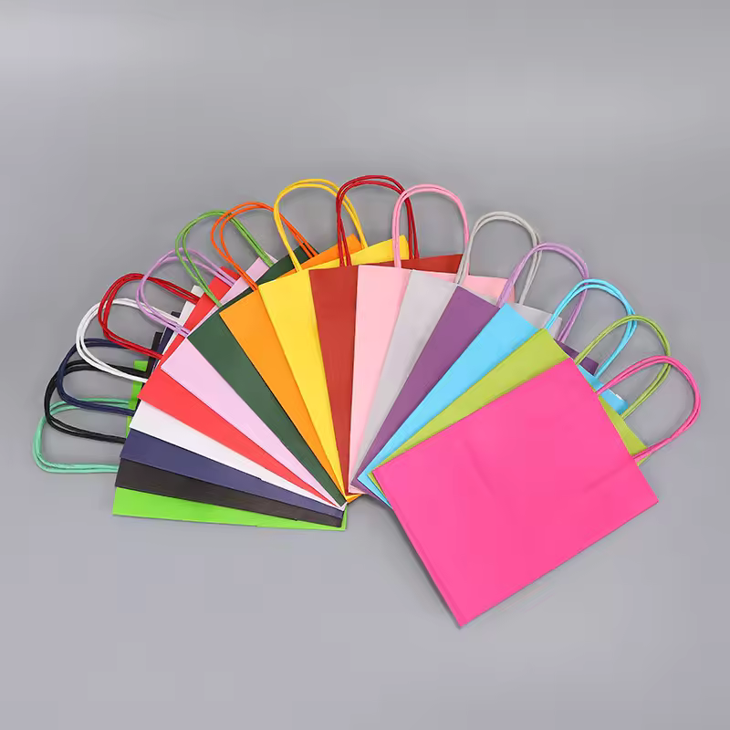 Rts Luxury Child Birthday Party Kraft Paper Gift Bags With Handles Recyclable Digital Printing Customizable