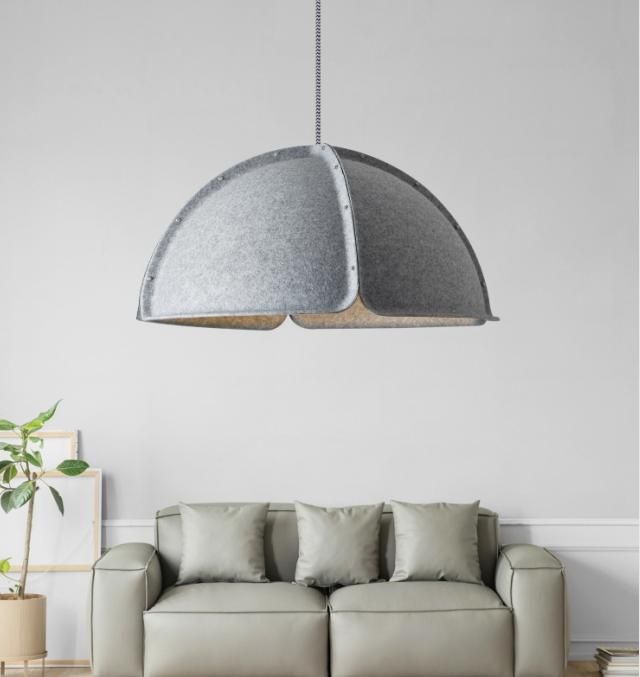 2024 Best Seller for European Market Scandinavian Simple Design Indoor Molded Pet Felt Office Decoration Chandelier Luxury Hanging Ceiling Light Lighting