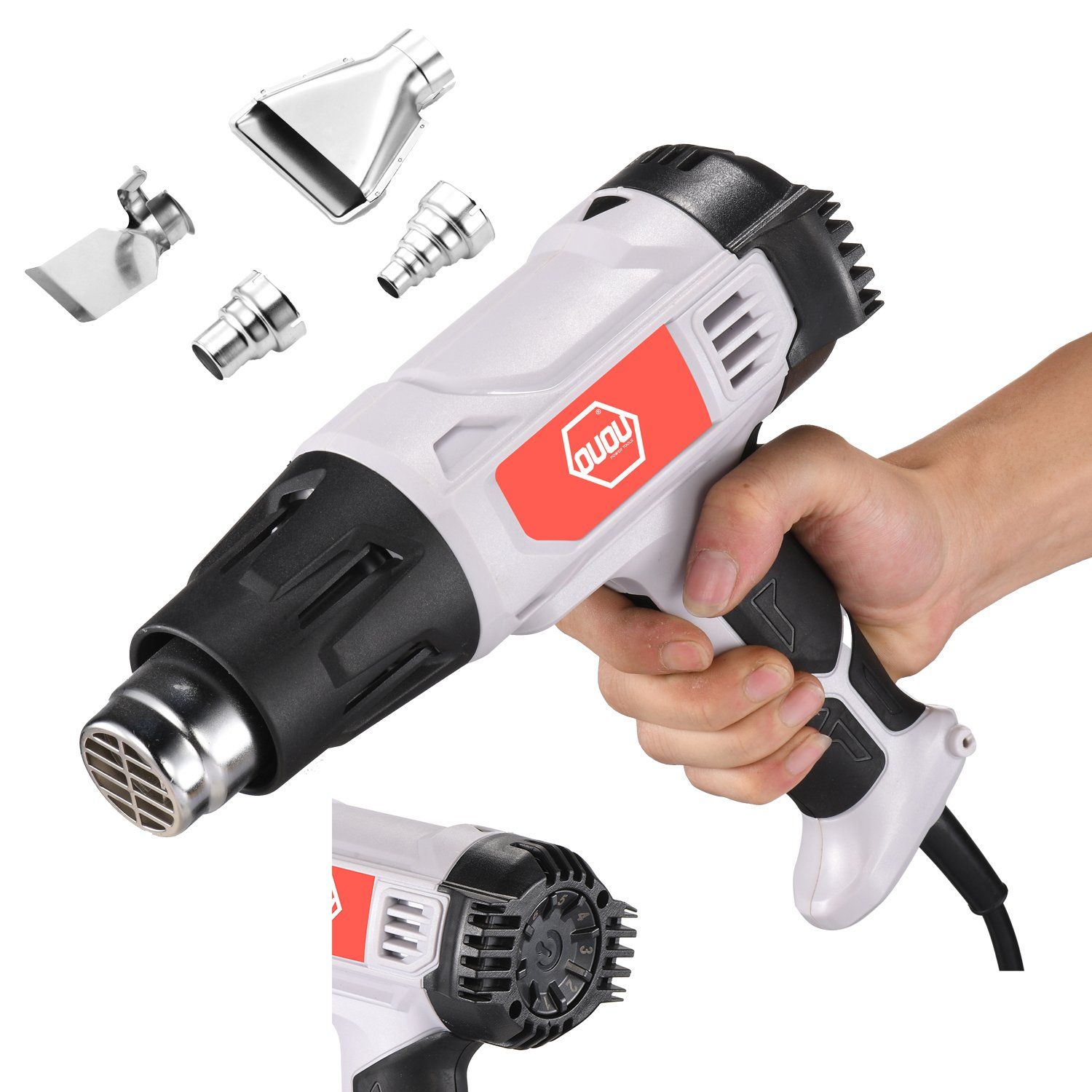 for DIY Crafts, Shrinking Tubes, Desoldering, Bending PVC, Stripping Paints Industrial Home Hot Air Heat Gun with Power 2000W