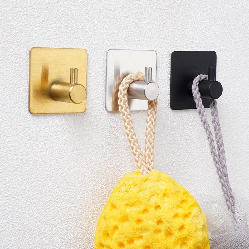 Adhesive Towel Hooks Self Adhesive Robe Hooks Home Bathroom Stainless SteelCoat Hook Stick on Wall