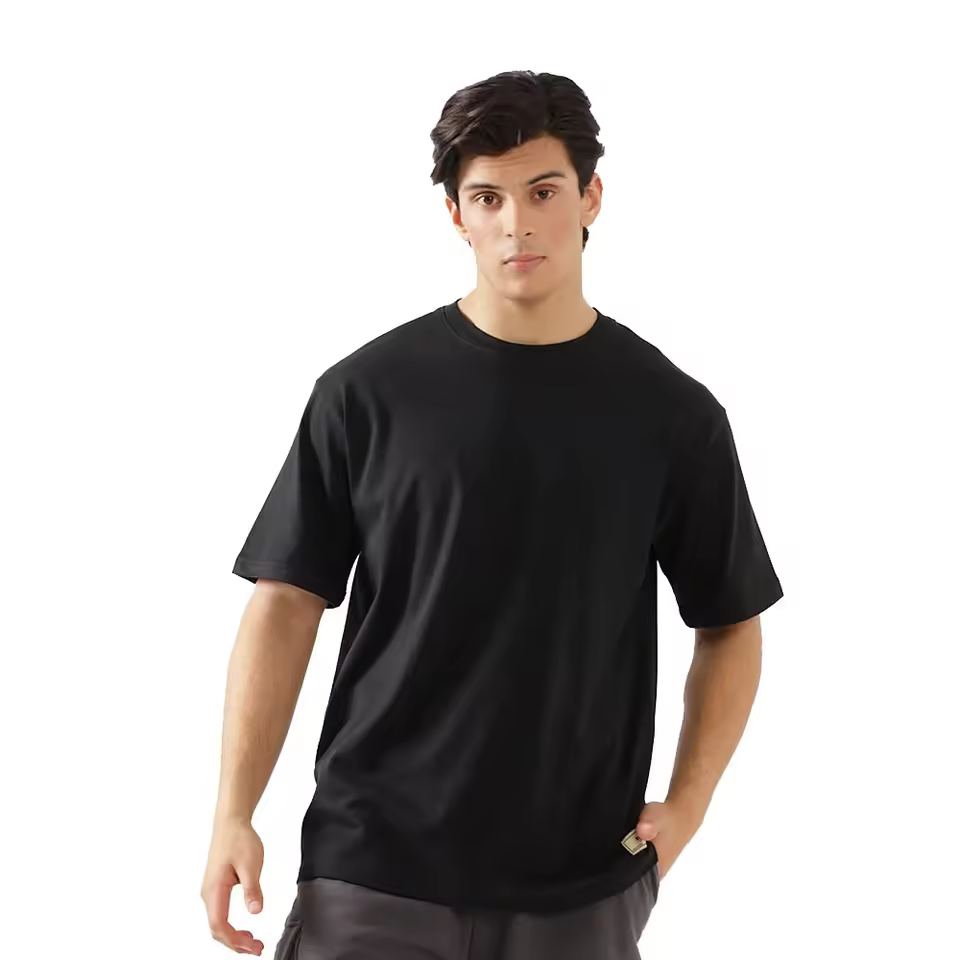 Men's 100% Cotton T-shirt Customizable Plain Black Oversized Hip Hop Style High Quality Logo Print Low Moq 3d Graphics Pattern