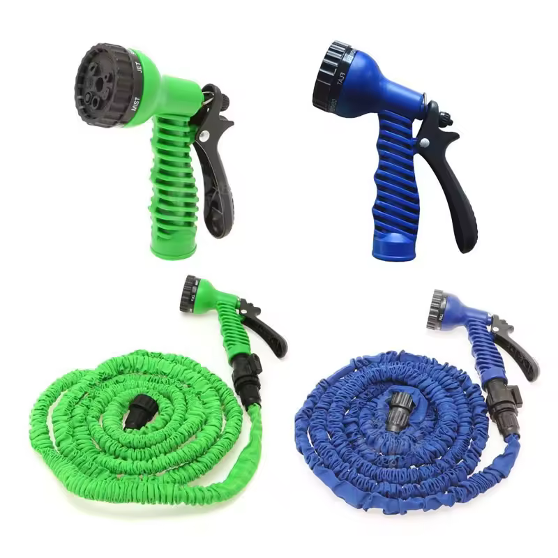 Cheap Factory Aluminum Plastic Fittings Connector Nozzle Spray Gun Hoses Expandable Garden Hose