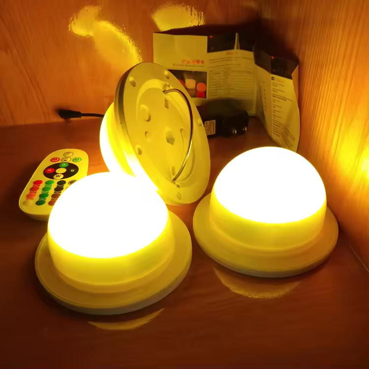 10pcs/lot Fast Free Shipping Super Bright Cm Rgb Remote Control Battery Operated Led Light Module For Furniture