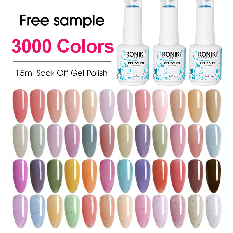 Roniki Private Label LED Nail Lamp Gel Polish 15ml UV Gel Nail Polish 308 Colors Gel Polish