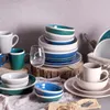 Durable Stoneware Dinner Set with Color Glaze for Home Dining