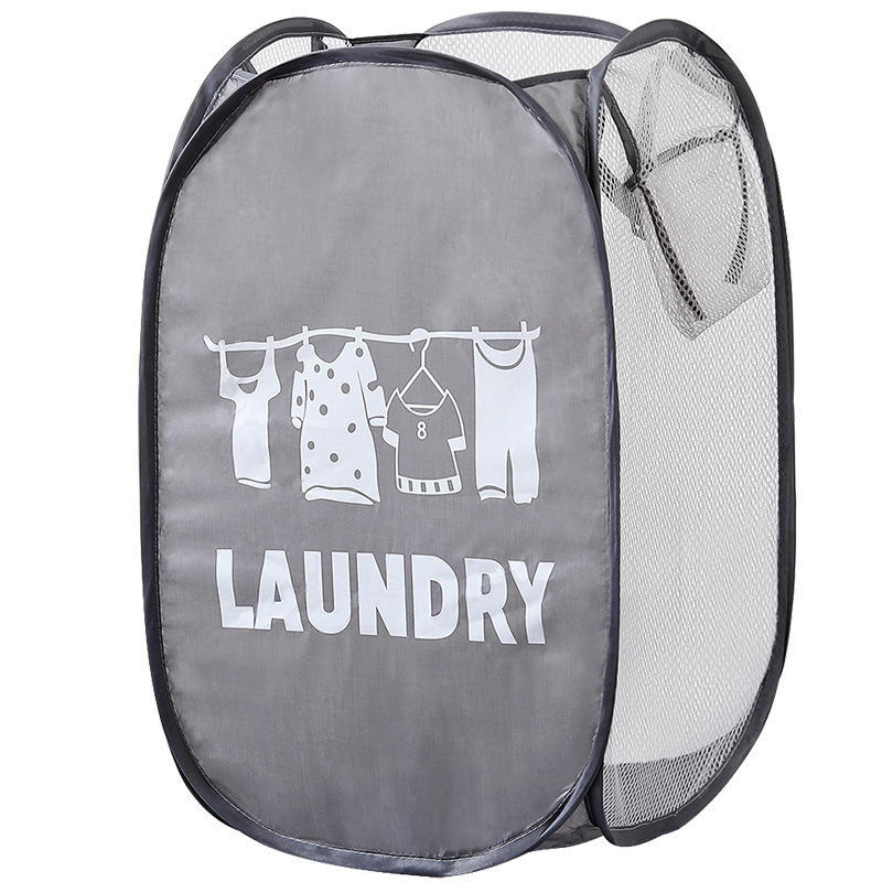 Wholesale Lightweight Breathable Mesh Foldable Laundry Hamper Spacious Portable Clothes Storage Basket for Dirty Clothes Toys and Household