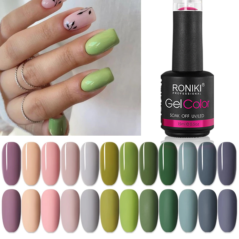 Roniki New Hot Sale Nail Gel Polish Collection 308 Colors UV Neon Gel Polish