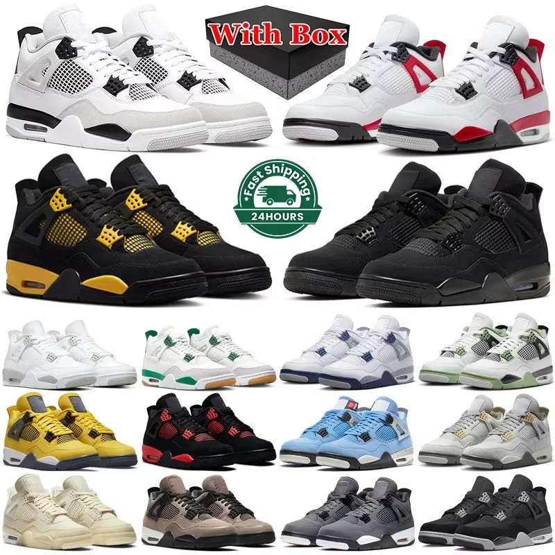 Hot Sale 4s 4 Basketball Shoes with Box for Men and Women Sports Shoes Sneakers Branded Fashion Replica Online Store Cool