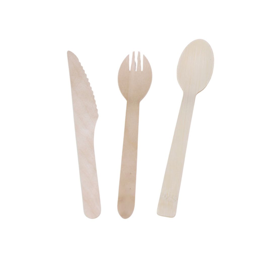 Fast Delivery Wooden Knives Factory Direct Price Cheap Disposable Wood Cutlery Set