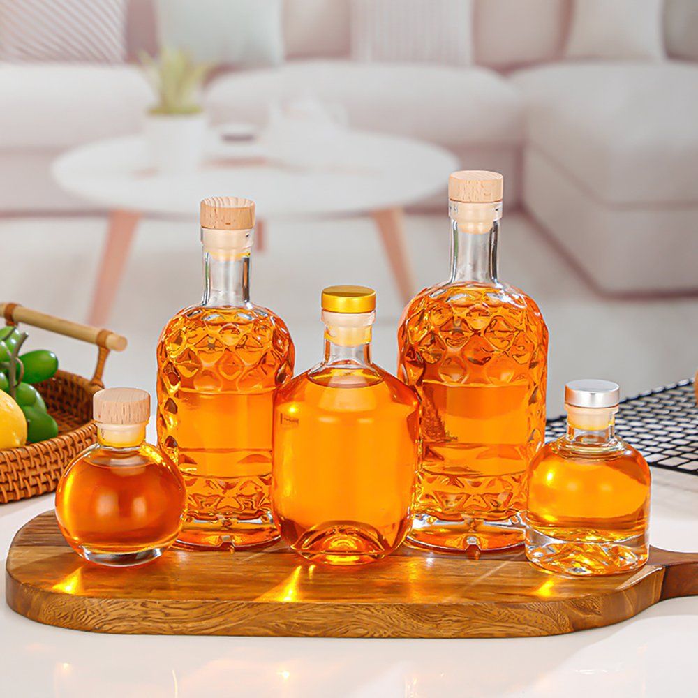 Transparent Vodka Cork Glass 500ml Foreign Liquor Bottling Homemade Fruit Wine Bottle