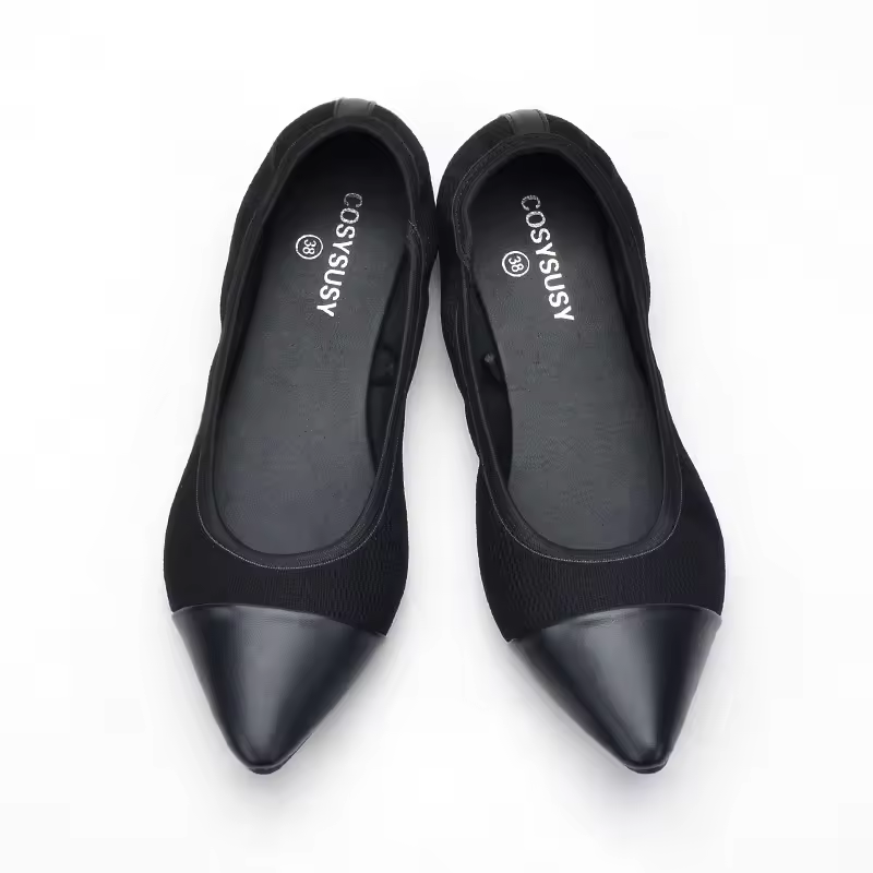 Factory Bulk Women's Classic Comfortable Slip-on Walking Shoes Pointed Toe Flats Hot Selling Essentials Light Anti-slip Features