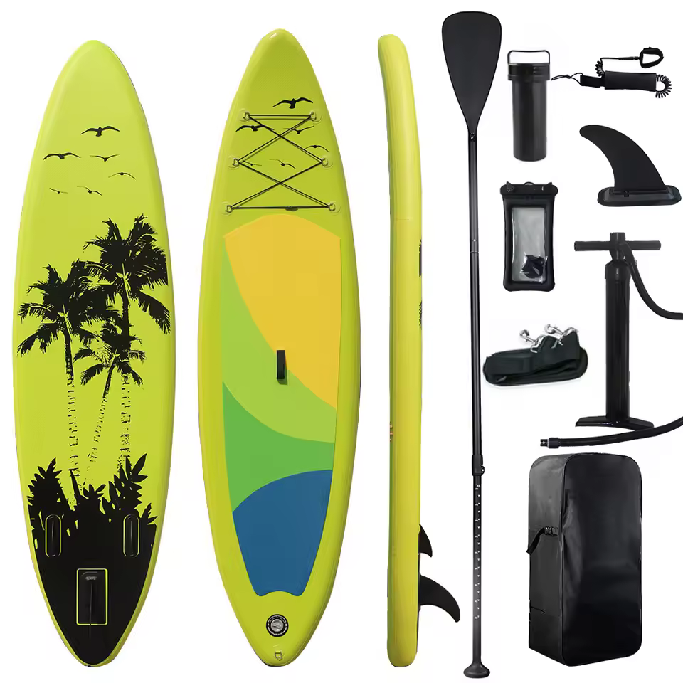 Yoja/oem New Coconut Tree Style Wholesale Inflatable Stand Up Paddle Board 10'6" With Free Premium Sup Accessories & Backpack