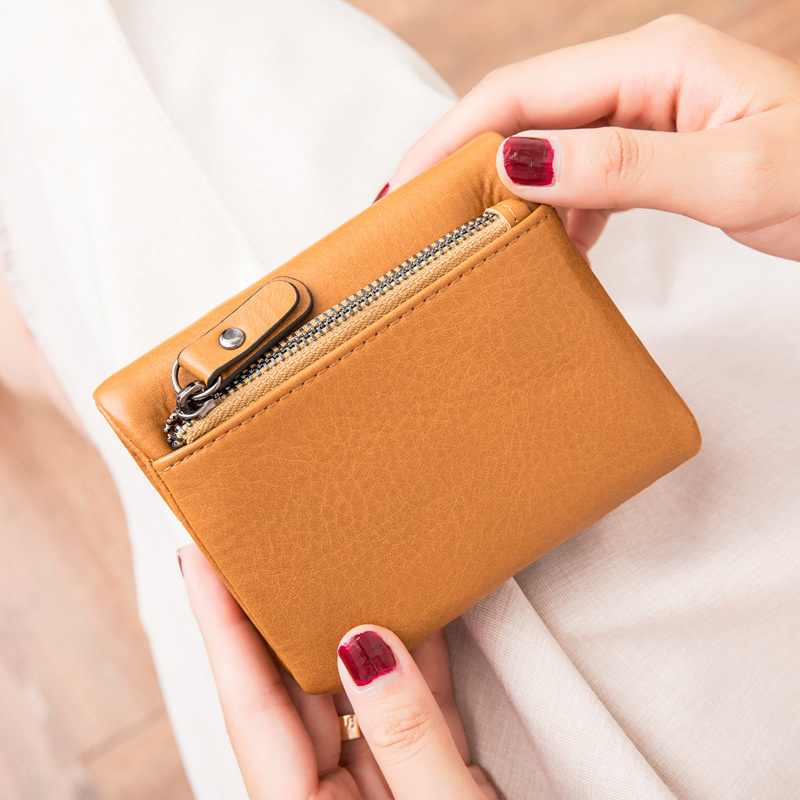 OEM ODM Logo Accept Fashion Design Vegan PU Ladies Wallet Leather Card Purse Zipper Wallet